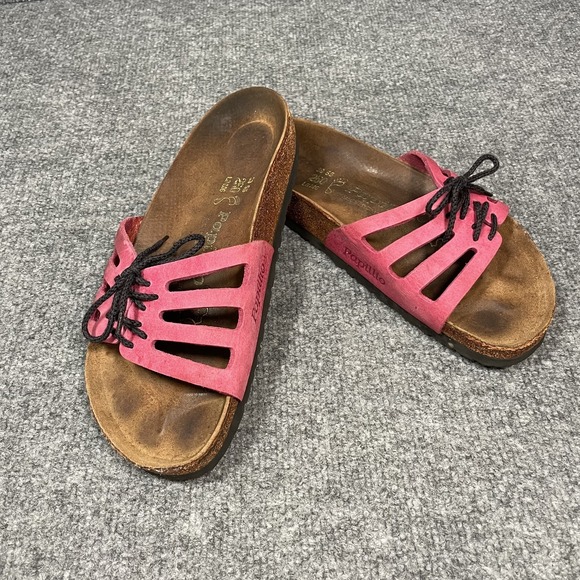 Birkenstock Shoes - Papillio Birkenstock Lace Slide Sandal Pink EU39 US8.5 Dopamine Rainbow Slip On